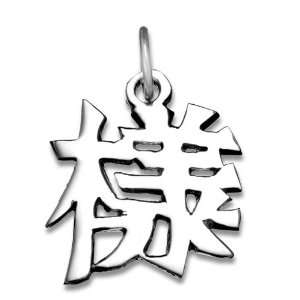  Sterling Silver Appearance Kanji Chinese Symbol Charm 