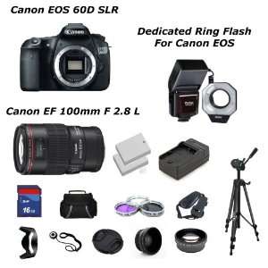   Canon EF 100mm f/2.8 USM Lens + Dedicated Macro Ring Flash + 16gb SDHC