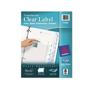   Maker Clear Label Punched Dividers, 8 Tab, Letter