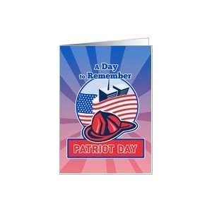   Day card featuring Firefighter Fireman Helmet American Flag WTC Card