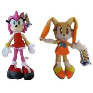  Sonic the Hedgehog 16 Plush Set of 2 / Includes Amy Rose 