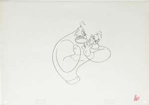   Production Drawing, Disney, Aladdin, The Genie, 1992, Great Condition