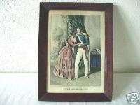 ANTIQUE 1847 BAILLIE THE SOLDIER ADIEU N CURRIER IVES NY COLOR 
