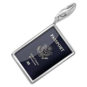 FotoCharms American passport / ID card U.S   Charm with Lobster Clasp 