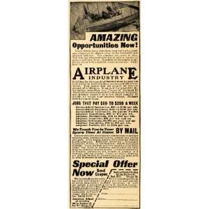 1920 Ad American Aviation School Airplane Education   Original Print 