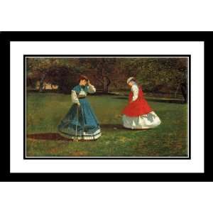   24x18 Framed and Double Matted A Game of Croquet