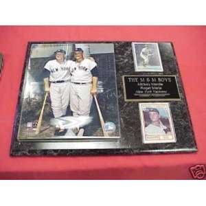  Yankees Mickey Mantle Roger Maris 2 Card Collector Plaque 