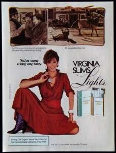 Vintage Magazine Print Ad Virginia Slims Lights  