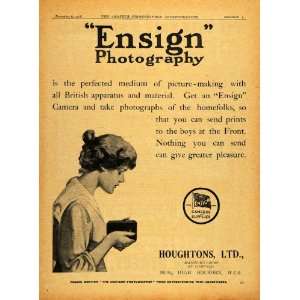  1918 Ad Ensign Photography Camera Film Equipment Houghtons 