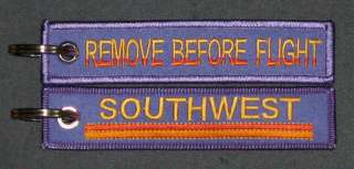 Southwest Airlines Remove Before Flight style keyring bag tag  