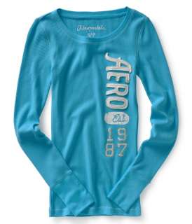 Aeropostale womens embroidered AERO thermal shirt   Style 5512  