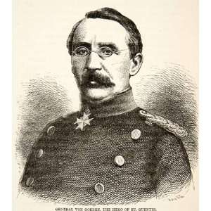  1871 Wood Engraving General August Karl Von Goeben Franco 