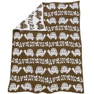  Amy Coe Zoology Baby Blanket   Brown and White Turtles 