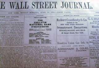1904 Wall Street Journal newspapers NYSE STOCK MARKET  