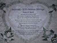 BEATITUDES OF CHRISTIAN MARRIAGE PERSONALIZED POEM GIFT  