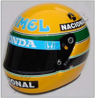 Ayrton Senna 1987 F1 Replica Helmet Full Scale 11. Real Photographic 