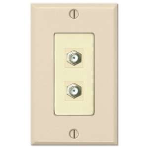  Ivory Steel   2 Cable TV Wallplate