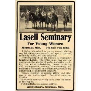  1909 Ad Lasell Seminary Girl College Auburndale Typhoid 