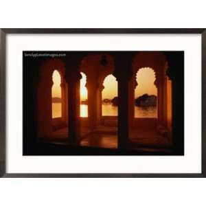  Over Lake Pichola Seen Through Arch Windows of Jagat Niwas Hotel 