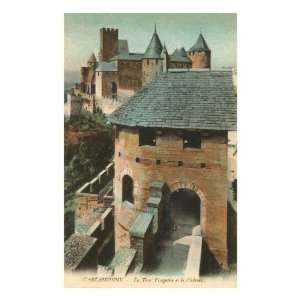  Visigoth Tower, Carcassonne, France Premium Poster Print 