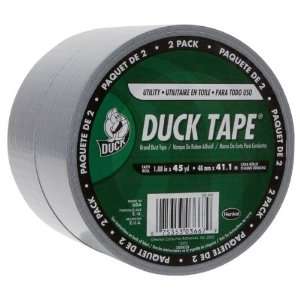 Duck Brand 1118395 Utility Duct Tape, 1 7/8 Inch by 45 Yard, Silver, 2 