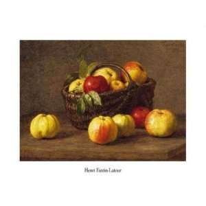  Pommes dans un Panier Henri Fantin Latour. 31.50 inches 