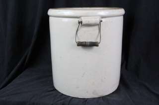 L78 VINTAGE 10 GALLON RED WING CROCK WITH WIRE BAIL HANDLES 1915 1947 
