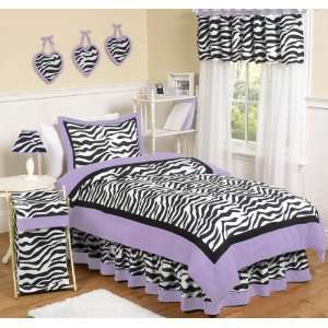  Purple Funky Zebra 4 Piece Twin Bedding Set
