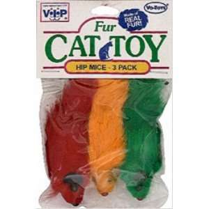  VO TOYS/VIP LONGHAIR COLORED MICE 3 PK Patio, Lawn 