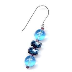 Spring Time Jewelry Blue Violet Sterling Silver Fire Polish Earrings 