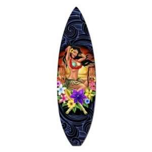  Hawaiian Girl Surf Board Vintage Metal Sign