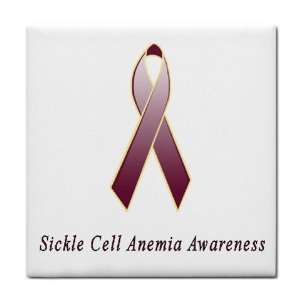  Sickle Cell Anemia Awareness Ribbon Tile Trivet 