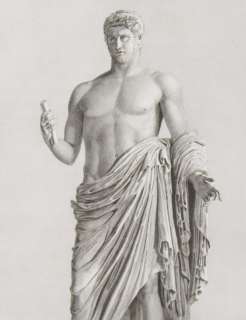 Aine 1829 FOLIO Antique Statue Engraving. Nero. 74  