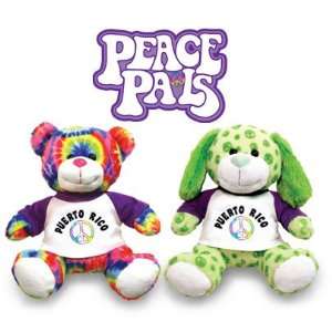   Rico Peace Pals green PUPPY or tie dyed TEDDY bear Toys & Games