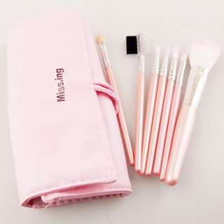 New 7 pcs Makeup Brushes Cosmetic Brushe Set Pink case  