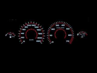VW Golf 3, Vento plasma glow gauges dials 0 220 KMH BL  