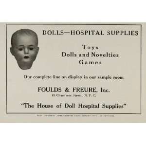  1926 Toy Ad Dolls Hospital Supplies Foulds & Freure NY 