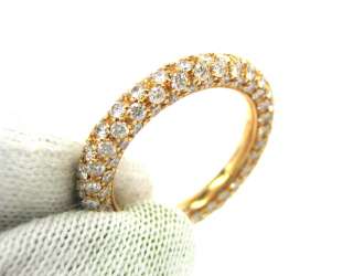 50ct Diamond 3.25mm Micro Pave 18K Pink Gold Wedding Band   Size 5.5 