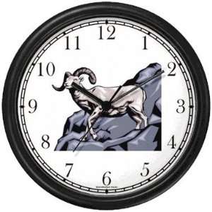 Mountain Goat   Ram Animal Wall Clock by WatchBuddy Timepieces (White 