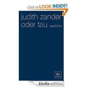 oder tau Gedichte (German Edition) Judith Zander  Kindle 