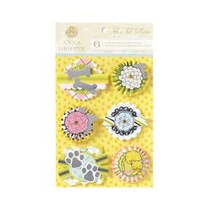   Anna Griffin Sticker Fifi & Fido 3D Small Foil Silver 