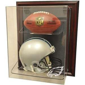  Philadelphia Eagles Helmet and Football Case Up Display 