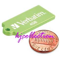 Verbatim 8GB 8G USB Flash Drive Mini Slim GREEN Micro  