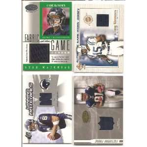 com 4   Card Lot of Game/Event Used NFL Players . . . Featuring 2002 