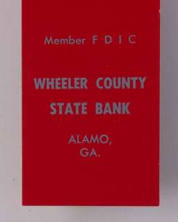 1950s Matchbook Wheeler County State Bank Alamo GA MB  