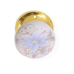 Gainsborough Door Knob   Porcelain & Brass with Blue Flowers Non 