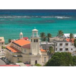  Town View and Church on Marie Galante Island, Guadaloupe 