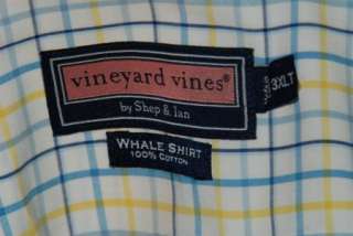 VINEYARD VINES Whale Shirt L/S Button Down size 3XLT Tattersall  