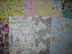 Vintage Scrapbook Lot Wrapping Paper Cards Gift Tags Baby Scraps 
