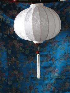 Chinese Antique Hanging Lamp Shade   Cloth stretched over Bamboo   ON 